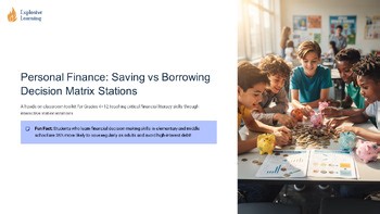 Personal Finance Saving vs Borrowing Decision Matrix Stations Hands-On Classr...