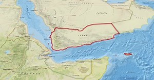Map Of Yemen With An Outline Country Border 2K