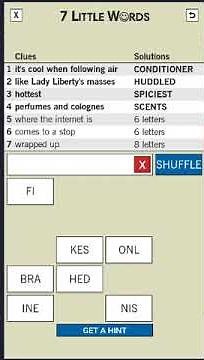7 Little Words Daily Puzzle June 3 2020 Answers