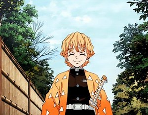 Zenitsu Agatsuma in Nature - Demon Slayer: Kimetsu no Yaiba GIF - Gif Abyss