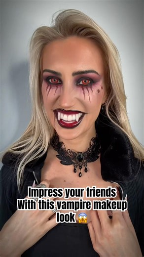 This vampire look will IMPRESS you and your pals!! #horrorshorts #vampire #scary #makeup #mua #sfx