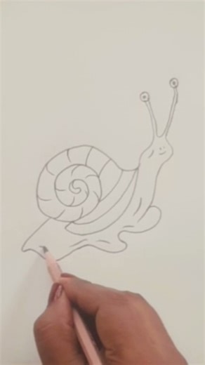 Realistic Snail Pencil Sketch| Satisfying Simple Drawing Art | #shorts