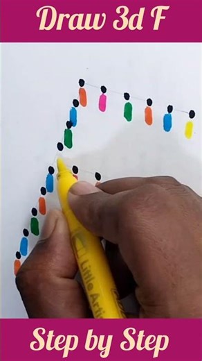 Draw 3d F #foryou #art #painting #trending #tutorial #step #beginners #step #creative #learn #love