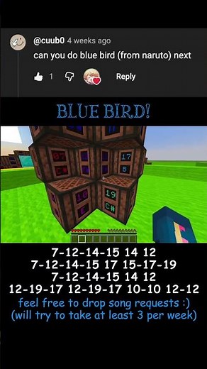 Blue Bird - Naruto OP3 (a simple note block tutorial)