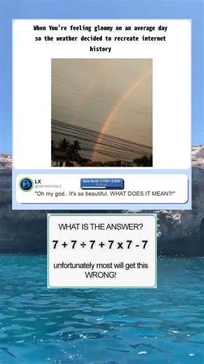 "Woah that's a full rainbow, all the way... Double rainbow oh my god". #short #funny #memes