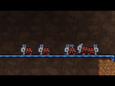 (1.4.4 nerfed bunnies. don't make this) - Terraria "For The Worthy" Early-Game Explosive Bunny Farm