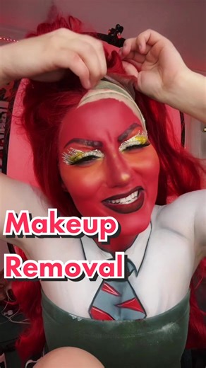 Makeup Removal: Anger From Inside Out Edition. 😡 #insideout #anger #pixar #disney #makeupartist #makeup #makeupremoval #StJudeDadPhotos