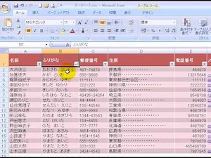 データの並べ替え　「エクセル2007(Excel2007)動画解説」