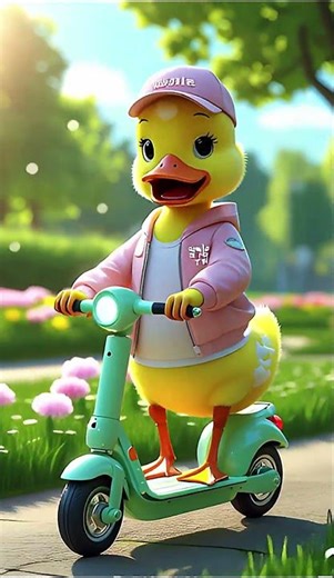 Funny Duck Riding Scooter 🛵 | Cute Animal Adventure | Realistic Duck Video II #DuckOnScooter #Funny