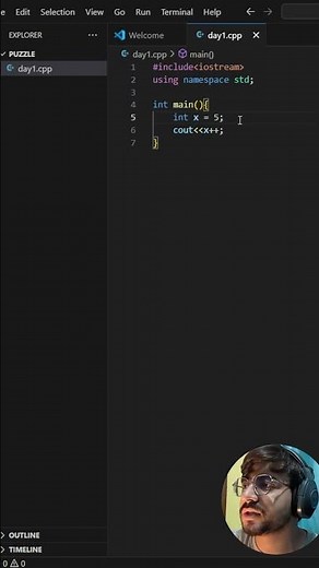 C Interview Question: Output of x++ + ++x Explained | Post & Pre Increment in C #education #coding
