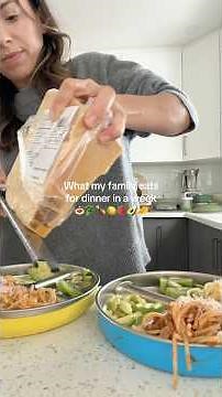 What my family of 4 eats for dinner in a week! 🍗🥦🍓🍋🥑🍝