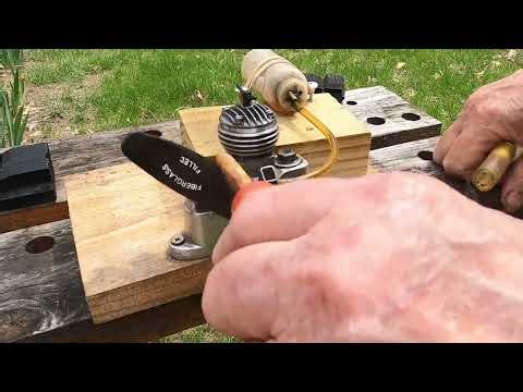 TWO FROG diesel model airplane engines being run.