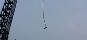 Man falls from a dangerous height due to bungee jumping accident