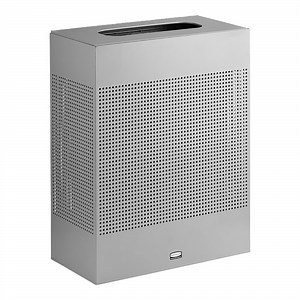 Rubbermaid® FGSR18EPLSM Silhouettes Metallic Silver Steel Designer Rectangular Trash Can - 22.5 Gallon
