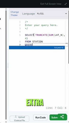 Day 30 of solving HackerRank SQL Station Query Solved | 🚀 #datascience #coding #learnsql#programming