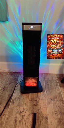 #tiktoklive #livehighlights Love this space heater With 3 color changing fireplaces. From 50 degrees to 95 warm degrees. 12 hour times and anti tilt. This has a lock as well as high and low temps. #SpaceHeaterSeason #heater #spaceheater
