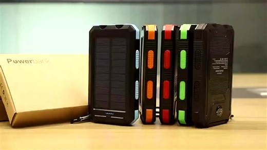 Solar Power Bank Dual USB 20000mAh Waterproof Wireless PowerBank Solar Mobile Phone Charger Solar Cargador for Phone