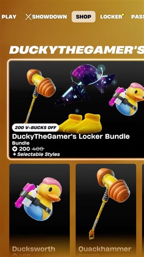 Fortnite DuckyTheGamer’s Locker Bundle Item Shop!