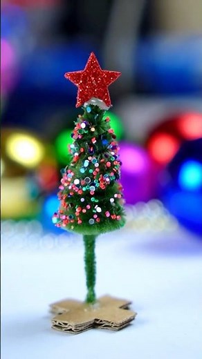 Pipe cleaner crafts - Cute Mini Christmas Tree with Pipe Cleaners | Simple DIY Decor🎄