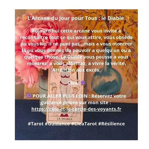 ✨L’Arcane du jour pour Tous le Diable ✨