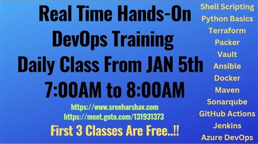 New DevOps Python Daily Training JAN 5th 7AM to… | Sreeharsha Veerapalli