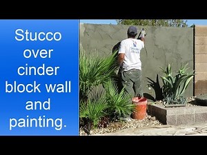 Stucco over cinder block wall, priming and painting.