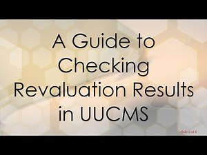 A Guide to Checking Revaluation Results in UUCMS