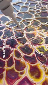 53K views · 722 reactions | New creative fluidart tutorial is out on my patreon This time I used fluidart as a great base for my abstract paintings. I teach everything how to mix paint, what to use, what materials and every step by step in the full course, so if you’d like to learn all about it, you can find it in my comment or on my patreon Mii paintings. #love #art #fluidart #acrylicpour #paint #pouring #cells #gold | Mii.paintings | Facebook