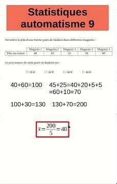 Automatisme - 009 - Statistiques #dnb #maths #enseignementagricole #automatisme