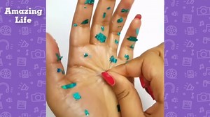 satisfying asmr: peeling slime, popping squishies and removing glitter