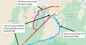 State Route 904 now the detour for WB and EB I-90