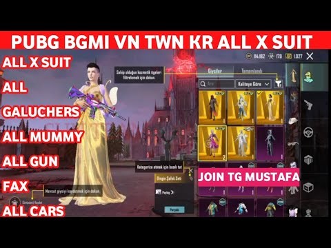 ALL X SUITS, ALL GUN SKINS, EMOTES, CAR SKINS MAXED OBB || PUBG, BGMI 4.1 FREE SKINS OBB
