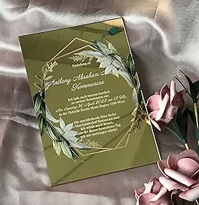 Custom Acrylic Wedding Invitation,Wedding Invites,Birthday Invitation Card, Eucalyptus,Greenery Transparent Baptism Invitations,Invites,10pcs