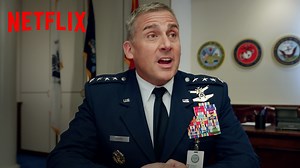 Le nostre cellule cerebrali quando pensiamo allo spazio ma è una scena di Space Force. | Netflix