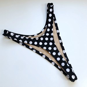 High Cut Thong Swimsuit Bottom Polka Dots - Etsy