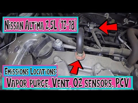 ⫷ Nissan Altima Emissions / Smog Locations: PCV, Oxygen sensors, Vapor Purge and Vent 2.5L 12 - 18 ⫸