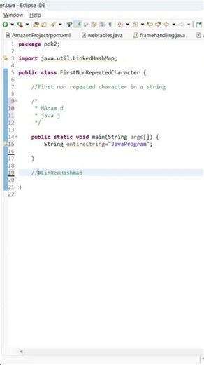 first non repeated character explained in tamil in full video #tamil #coding #java
