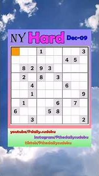 The New York Times Daily #Sudoku 2025-12-09 Hard #puzzle #games #education #braingames
