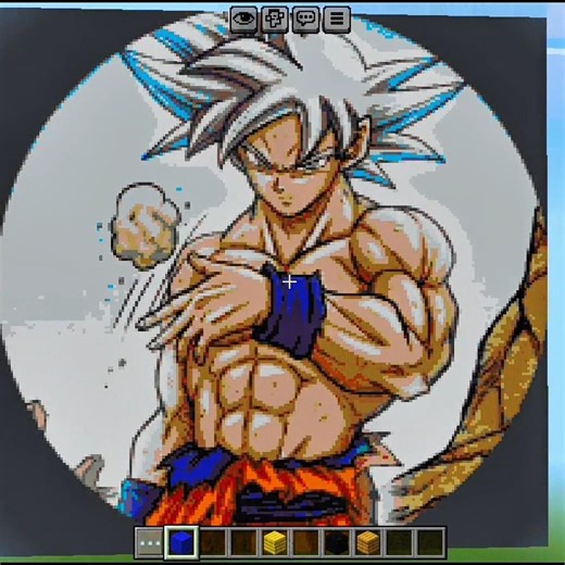 I make goku pixel art in Minecraft #shorts #minecraft