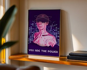 Cyberpunk Motivational Poster: Futuristic Digital Art Print ‘you Are the Power’ Neon Wall Art Download - Etsy