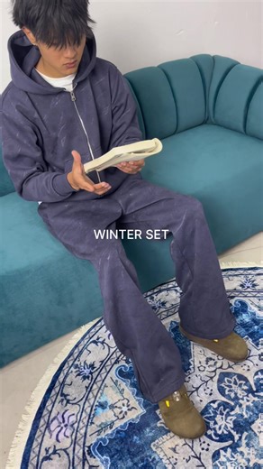 Basic Texture Winter Set 😏🔥 #set #zipuphoodie #clothingbrand #fyp #sweatpants