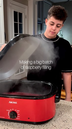 Jonahs Got Cake on Instagram: "I get a lot of cake orders with raspberry filling, so let’s make a big batch of it with my @aromahousewares 18Qt. Roaster Oven. This also works as a slow cooker, so I was excited to add everything and let it cook while I did other things. My raspberry filling freezes awesome, so it will be cool to have a lot of it ready to go for orders. #cake #raspberryfilling #cakedecorating #cakeorder #filling"