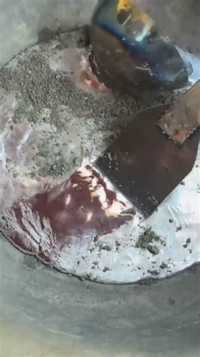 the process of melting tin to create the desired shape and molding it