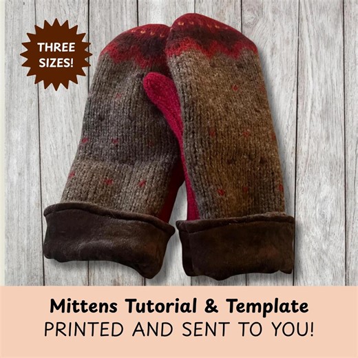 Sweater Mittens Sewing Pattern | 3 Sizes (physical Item) - Etsy