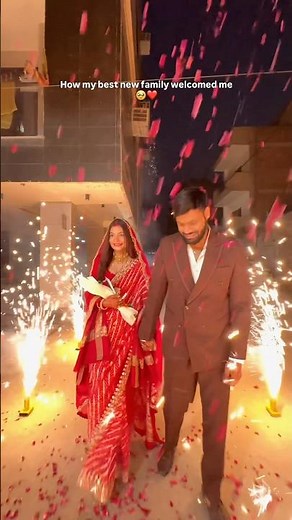 How my Sasural welcomed me 🥹❤️ #inlaws #welcome #bride #newhome #shaadi