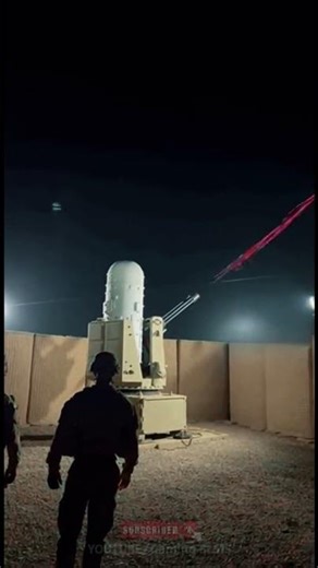 US C-RAM Phalanx Engaging Targets at Night #shorts