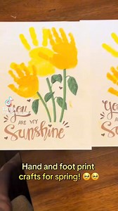 @meganhammer3 over on TIKTOK using our templates 🌻❤️ They turned out perfect 🙌🏼 We LOVE them!! What beautiful keepsake gifts 🎁 #printitoff #handprintart #keepsake #toddleractivities #babycrafts #babyactivities #momlife | Print.it.off Handprint Footprint Art Made Easy