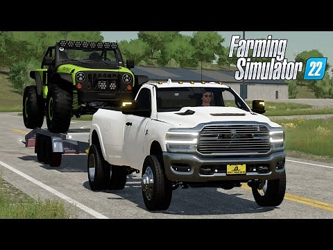 FS22 - 2024 RAM 3500 Single Cab and Jeep Trailcat - NEW Car mod for Farming Simulator 2022 Roleplay