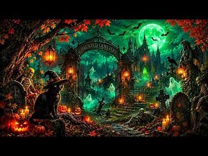 Relaxing Halloween Ambience 🎃 Midnight in a Haunted Town 👻 Spooky Sounds & Halloween Music