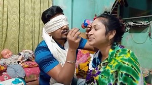 46K views · 829 reactions | Blind makeup challenge, Husband does my makeup | M S Family | Facebook